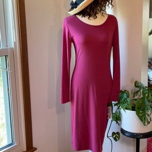 LuLaroe Debbie long sleeve dress wine color. XS NWT